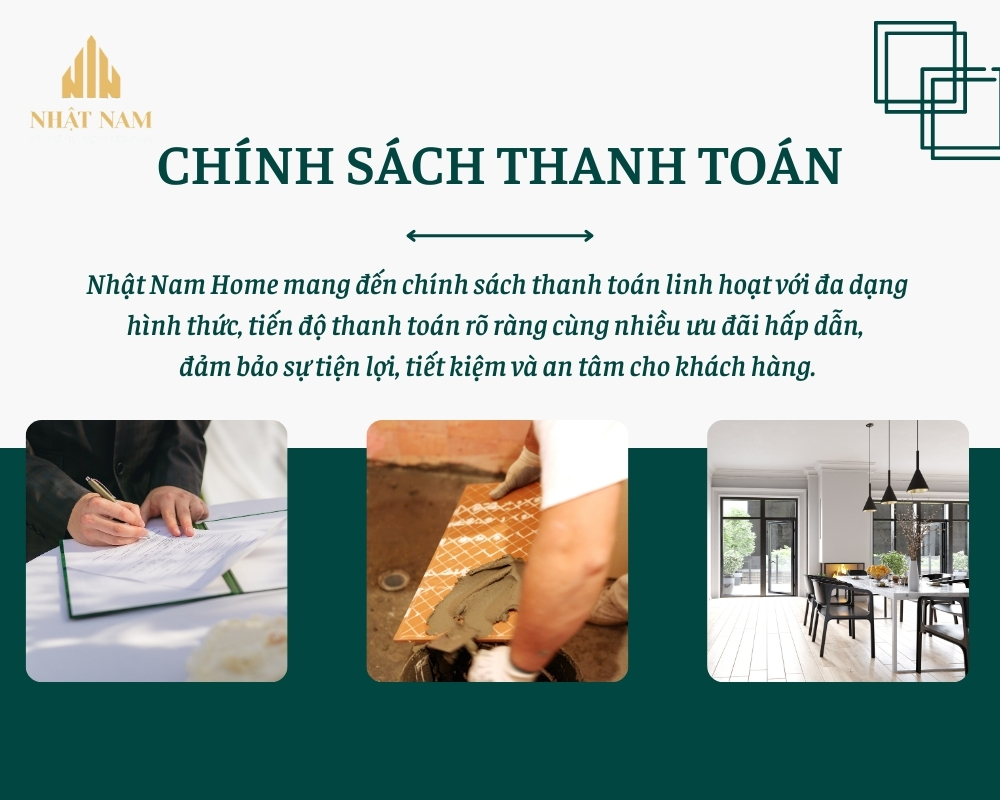 Chính sách thanh toán linh hoạt, tiện lợi tại Nhật Nam Home