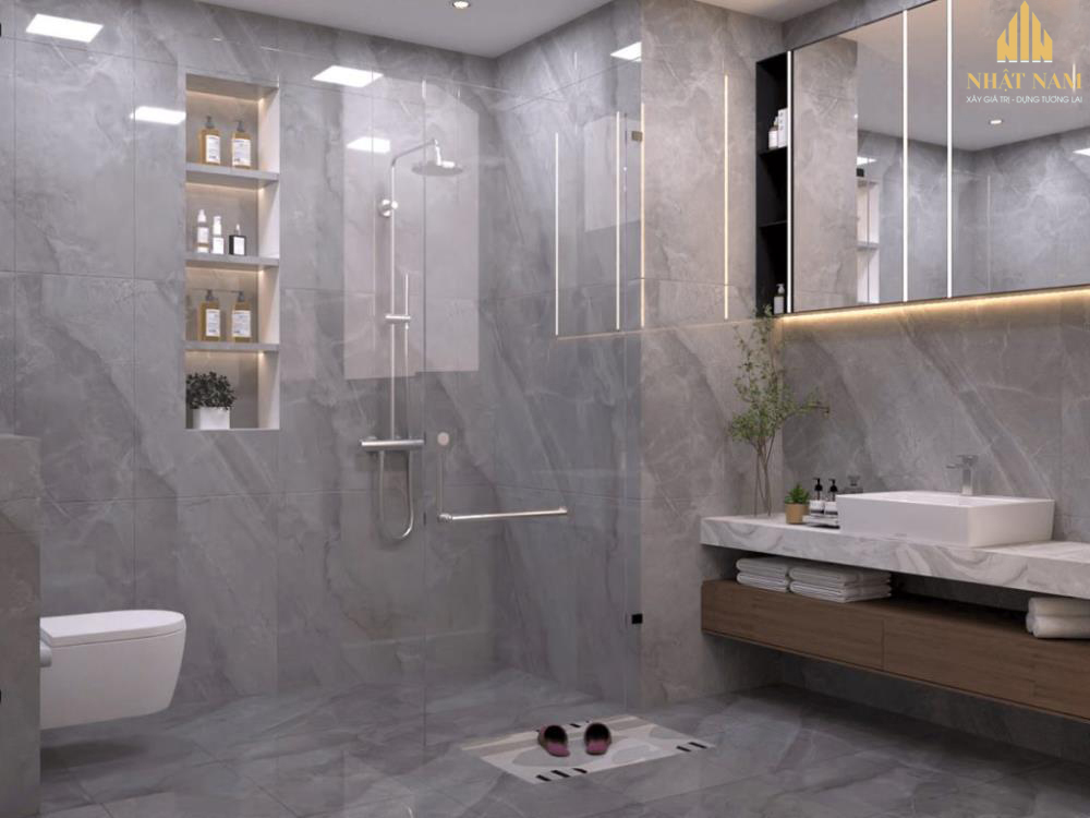gạch ốp nhà vệ sinh màu ghi