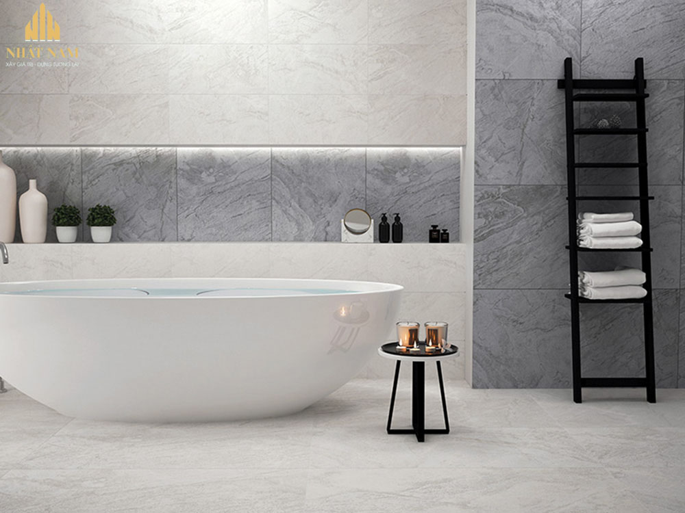 gạch ốp nhà vệ sinh màu ghi