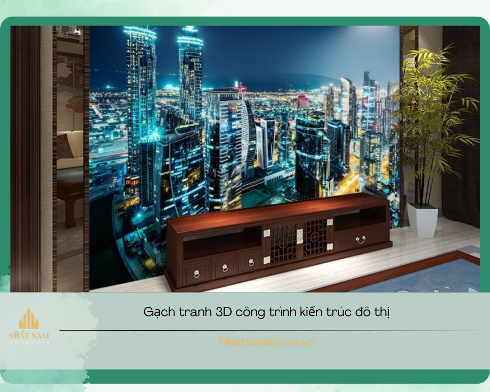 Tranh gạch ốp tường phòng khách