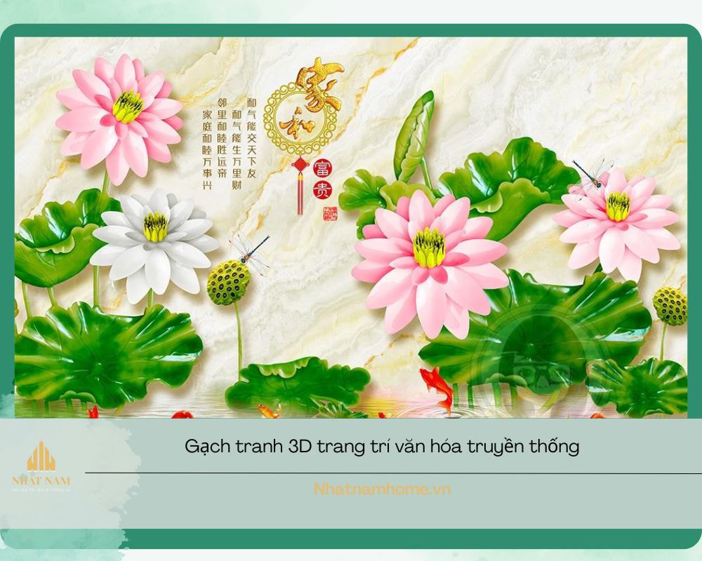 Tranh gạch ốp tường phòng khách
