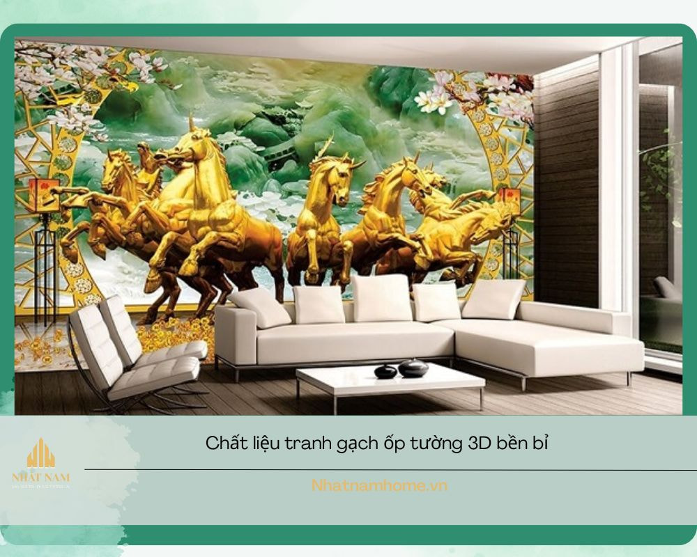 Tranh gạch ốp tường phòng khách