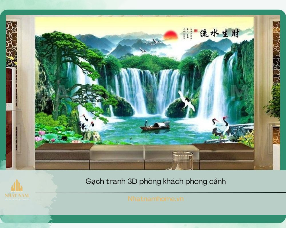 Tranh gạch ốp tường phòng khách