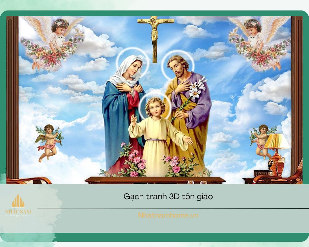 Tranh gạch ốp tường phòng khách