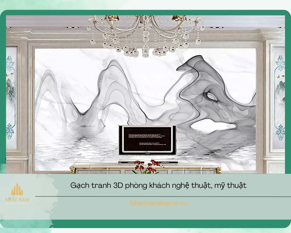 Tranh gạch ốp tường phòng khách