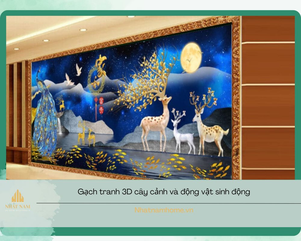 Tranh gạch ốp tường phòng khách