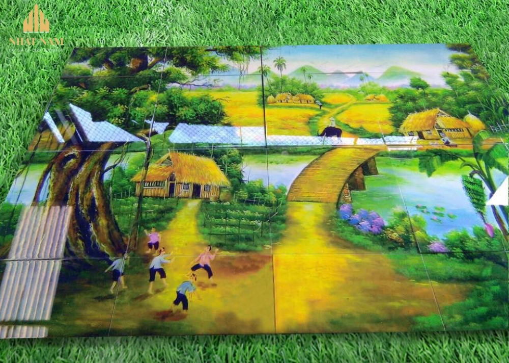 tranh gạch ốp tường ngoài trời